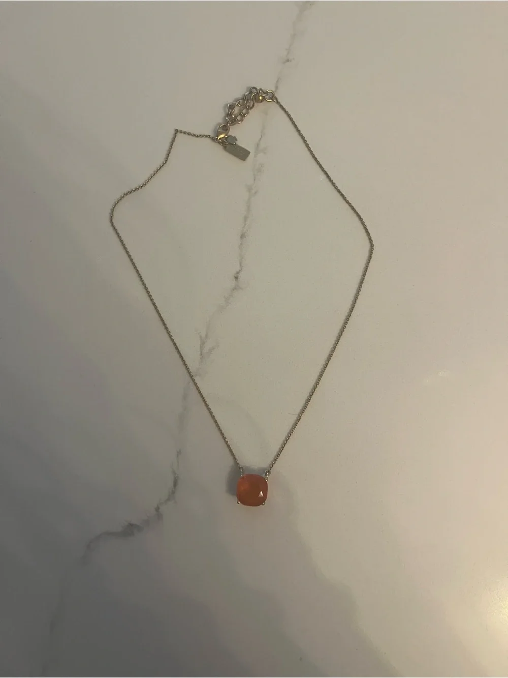 Kate spade Delicate Gold Chain Necklace with Orange Pendant